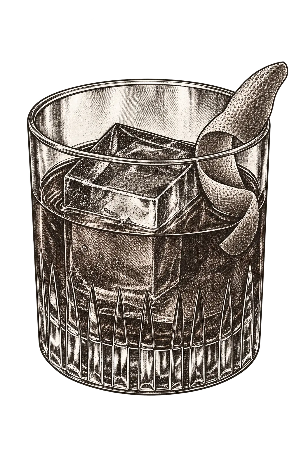 Line illustration of a cocktail glass